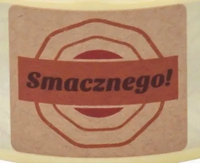 Obrázok produktu pre Kraftové papierové samolepky 35x40mm, Tasty, 200ks v rolke