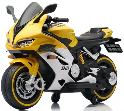 Produktbild von XXL Elektro-Kindermotorrad Kinderfahrzeug Motorrad für Kinder bis 8 Jahren  12V–2x55W USB/AUX/Bluetooth 130 x 55 x 87 cm Gelb (BJFT921 )
