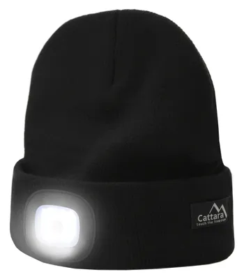 Obrázek produktu pro Cattara 14021 - Čepice BLACK s LED svítilnou USB nabíjení