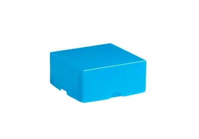 Image de Boîte cadeau en plastique, Frosty Boîte cadeau en plastique polypropylène, format 8x8x4cm BLEU 10 pcs.