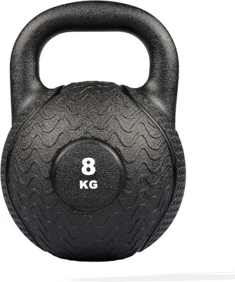 Image de Kettlebell de 4 kg, remplissage en béton, couleur noire, pour entraînement de la force