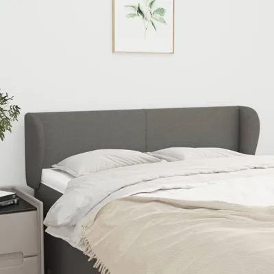 Produktbild von vidaXL Kopfteil mit Ohren Dunkelgrau 147x23x78/88 cm Stoff - Kopfteil - Kopfteile - Bett-Kopfteil - Bettkopfteil
