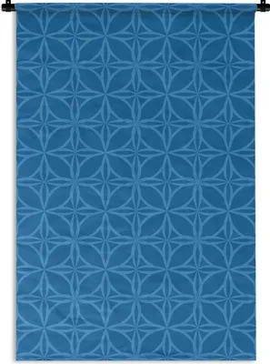 Produktbild von MuchoWow® Wandteppich Wandbehang Kompass - Blau - Muster 60x90 cm Tapisserie Dekoration Wandtuch - Foto-Teppich - Abwaschbar