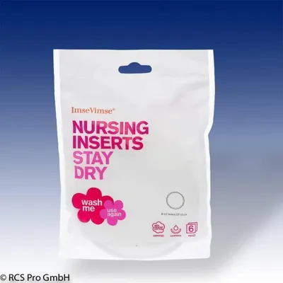 Zdjęcie produktu dla ImseVimse Nursing Pads Stay Dry, wkładki laktacyjne "stay-dry", 3 pary białe, 12 cm