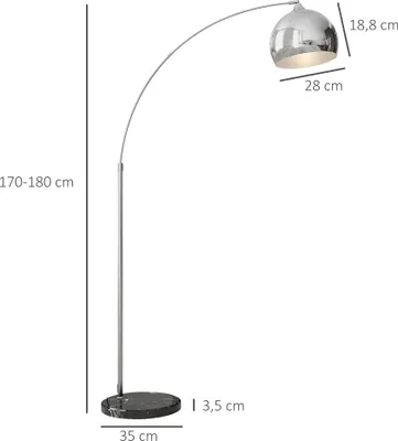 Produktbild von HOMCOM Stehlampe höhenverstellbar, schwenkbar Stehleuchte exkl. Leuchtmittel