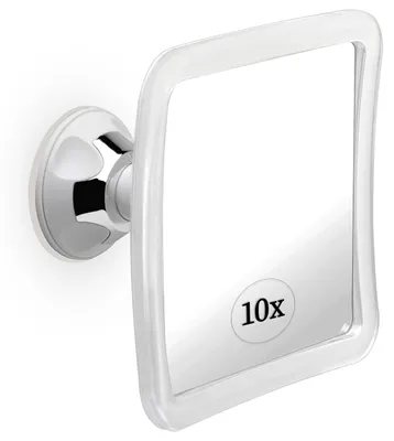 Image de Miroir de maquillage avec grossissement 10x - Miroir de maquillage avec ventouse et rotation à 360° pour le maquillage et les voyages, miroir de maquillage grossissant - 16 cm x 16 cm (carré)