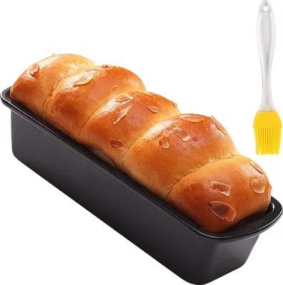 Obrázok produktu pre Forma na pečenie chleba, forma na chlieb Forma na pečenie chleba, forma na pečenie chleba z uhlíkovej ocele 2 v 1, s nepriľnavou povrchovou úpravou, forma na chlieb -27 cm Vrátane kefy