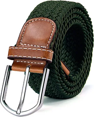 Obrázok produktu pre Pletený opasok khaki, uni opasok z elastickej tkaniny, elastický opasok, opasok je pletený, obvod pása od 100 cm - 120 cm, A0129