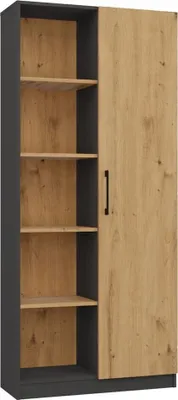 Produktbild von Büroregal Wolfgang mit 10 Böden und Türen 80 cm Artisan-Eiche und Anthrazit