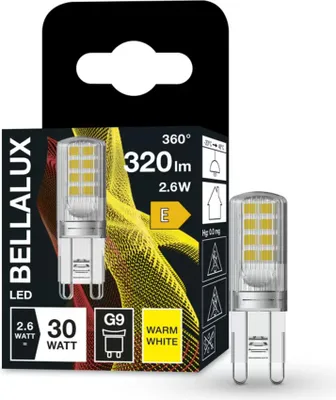 Obrázok produktu pre Bellalux LED žiarovka s päticou 2,6W = 30W G9 320lm teplá biela 2700K