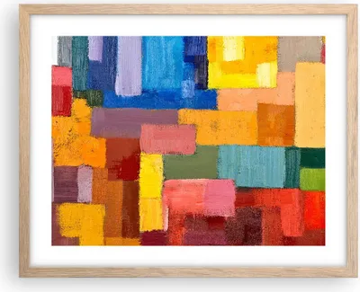 Produktbild von Gerahmtes Poster - Rahmen in heller Eiche - Abstraktion modern - 50x40 cm - Wand Bild - Wanddeko - Wandbilder - Wandposter - Bilderrahmen - Bilder - Kunstdruck - Wandbild - P2NAA50x40-3703