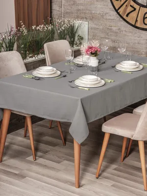 Immagine prodotto di L'Essentiel Linge de Maison, Plain 220 - Grey, Tischdecke, Grau, 100% POLIESTERE, 155 x 220 cm