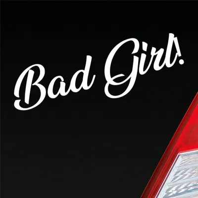 Produktbild von Auto Aufkleber Bad Girl Böses Mädchen Sexy Frau Lustig 19x6 cm Weiss Matt Sticker Heckscheibenaufkleber
