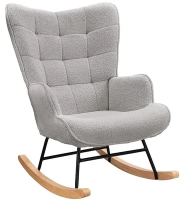 Obrázek produktu pro Houpací křeslo ADCR-036, s dřevěnými nohami, šedé