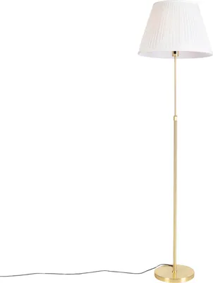 Produktbild von Qazqa Landhaus Stehleuchte mit Schirm, Stehlampe - Parte Fl - Crème, max. 60W, Geeignet für LED, 175cm, Ideal als Flur, Küche lampe, Schlafzimmerlampe und Wohnzimmerlampe