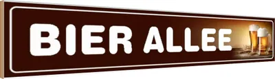 Immagine prodotto di vianmo Insegna in legno 10x46 cm Alkohol Bier Allee Biertinker Kneipe