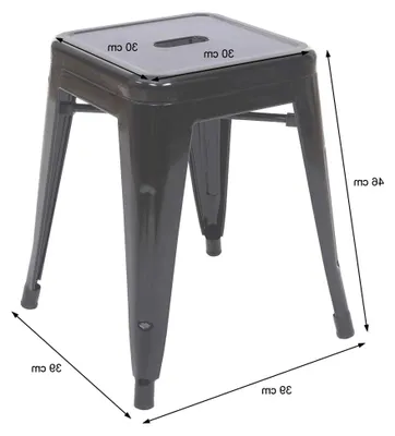 Produktbild von 2er-Set Hocker, Metallhocker im Industriedesign, stapelbar - weiß