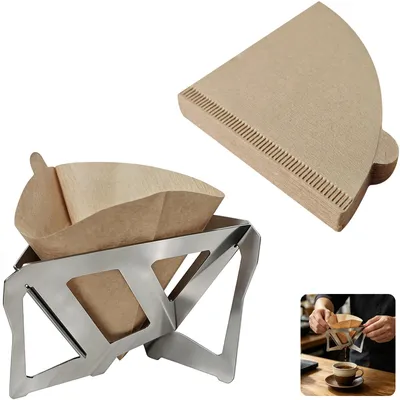 Opvouwbare koffiefilter RVS met 40 Papierfilter für Camping & Reise
