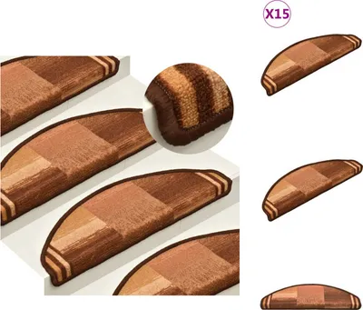 Obrázek produktu pro vidaXL Samolepicí podložky na schody 15 ks. Hnědé 65x21x4 cm - Podložky pod schody