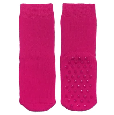 Produktbild von Kinder ABS-Socken aus Baumwolle Einfarbig: Noppen Pink Größe 31-34