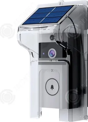 Produktbild von Kabellose Türklingel, 3600-mAh-Akku, solarbetriebene Video-Türklingel, 720 x 1280 HD-Auflösung, 2,4-GHz-WLAN-Gegensprechanlage, PIR-Sensor