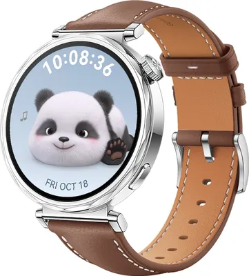 Immagine prodotto di Per Huawei Watch GT 5 41mm Ladies cinturino in pelle di ricambio con fibbia d'argento Brown