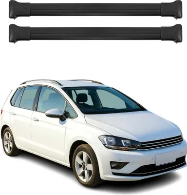 Image de Barres de toit transversale pour VW Golf Sportsvan 2013-2019 Aluminium Noir 2Pcs