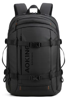 Produktbild von Aoking Uni Rucksack Schwarz Polyester Reißverschluss Multifunktionale Fächer Black B UNICA 34.5x15x48.5 cm