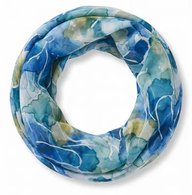 Produktbild von styleBREAKER Damen Loop Schal mit Aquarell Muster | leichter Schlauchschal 83x49 cm | weiche Viskose | stylischer Eyecatcher für Frühling & Alltag