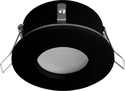 Produktbild von Einbaustrahler GU10 Einbauleuchte max 50W Deckenspot IP44 Einbauspot Küche Badezimmerleuchte RIK.5 Schwarz Einbaurahmen