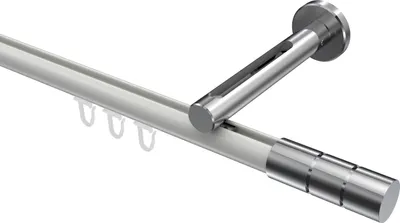 Produktbild von Interdeco Innenlaufstange / Gardinenstange mit Innenlauf Weiß / Chrom, Typ Siteno Elanto (Rillenzylinder), 20 mm Ø 1-läufig, 320 cm