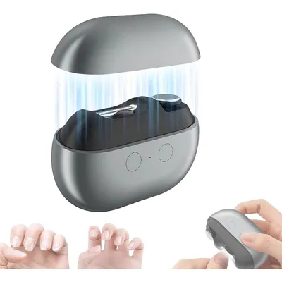 Produktbild von Elektrische Knipser & Polierer - Automatische Nagelpflege mit LED-Licht für Finger- & Fußnägel, Schwarz