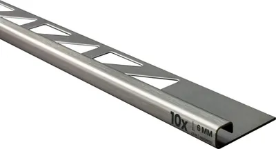 Produktbild von 10x Quadrat-Profil Edelstahlschiene Fliesenprofil Fliesenschiene L250cm 6mm gebürstet