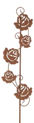 Produktbild von Metall Stecker Rosenranke. Rost Gartenstecker Blumenstecker Rose 115cm