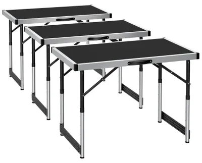 Produktbild von tectake® 3er Set Tapeziertisch klappbar 300 x 60 x 73 - 94 cm