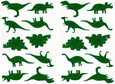 Produktbild von Oblique Unique 20 Dino Sticker Glitzer Dinosaurier Aufkleber zum Basteln Spielen Scrapbooking Dekorieren - grün