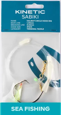 Zdjęcie produktu dla Kinetic Sabiki Halibut Circle Hook #10/0 Glow Heilbutt Leng Dorsch Rig Vorfach