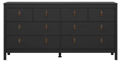 Zdjęcie produktu dla Komoda 8-szufladowa, matowa czerń, szerokość 159,6 cm - BARCELONA