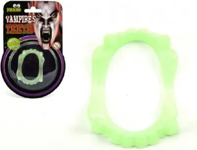 Obrázok produktu pre Zuby svietiace upír 5cm na karte karneval Teddies