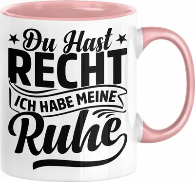 Produktbild von Ehemann Tasse Geschenk Ehefrau Geschenkidee Du Hast Recht Ich Hab Meine Ruhe Geschenkidee Arbeitskollege Kaffee-Becher (Rosa)