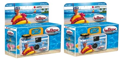 Produktbild von AgfaPhoto LeBox Ocean Einwegkamera wasserdicht (2-er Set bis zu 54 Aufnahmen)