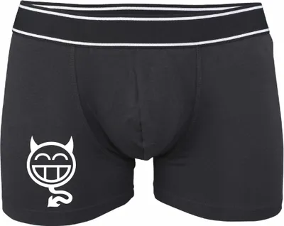 Produktbild von Boxershorts - Mann - Boxer-0023-man-black-v-L - schwarz - L - vorn - TEUFELCHEN - lustiges Motiv - Spruch - Unterwäsche - Unterhose - Freizeit - lustig