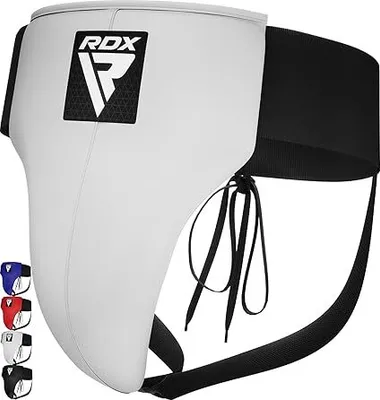 Produktbild von RDX Tiefschutz Herren Kampfsport Boxen, Genehmigt SATRA, Maya Hide Leder, Hodenschutz Manner MMA Kickboxen Unterleibschutz Handball Muay Thai, Groin Guard Protection Zubehör, Tiefenschutz Taekwondo