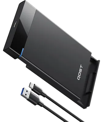 Produktbild von Qost – Festplattengehäuse – 2,5 Zoll – 9,5 mm / 7 mm – 6 Gbps – USB-C 3.1 Gen 2 auf SATA III