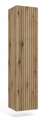 Image de Armoire De Toilette Étagère Murale Tigo 1D Chêne Evoke Façade Cannelée