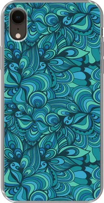 Produktbild von MuchoWow® Handyhülle Schutzhülle Hülle für Telefoonhoesje iPhone XR Design - Vintage - Blau - Türkis Silikon Softcase Handy Hülle - Schutzdeckel