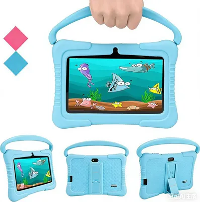Immagine prodotto di ZELURXX Tablet per bambini da 7 pollici Android 16 GB IPS Touchscreen Doppia fotocamera WLAN Bluetooth Giocattolo educativo Controllo genitori Controllo parentale Azzurro