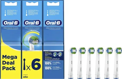 Produktbild von Nástavce na elektrické zubné kefky Oral-B Precision Clean EB20-6, 6 kusov, biela
