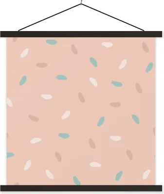 Produktbild von MuchoWow® Textilposter Sommer - Muster - Pastell 40x40 cm mit schwarzem Rahmen - Fotos
