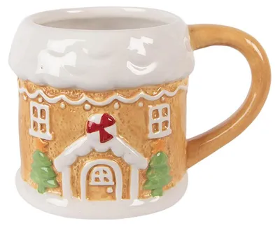 Produktbild von Clayre & Eef Tasse Lebkuchenhaus 300 ml Braun Keramik